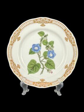 Vintage Andrea by Sadek Golden Botanical by Robert Sweet Morning Glory Pate 8"